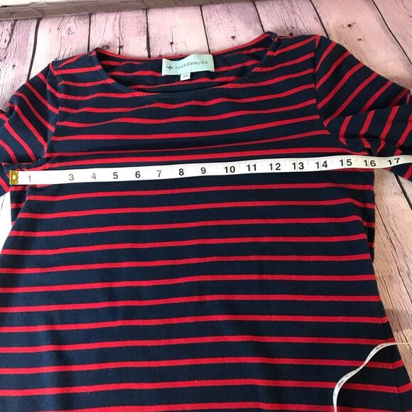 Tuckernuck Navy Blue Red Stripe Americana Breton French Style Size XS - Picture 4 of 6